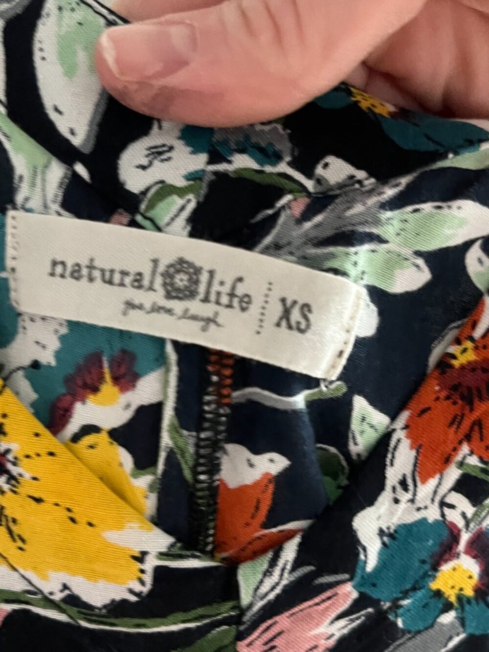 Natural Life Floral Wide Leg Jumpsuit Boho Rayon Pockets Adjustable Strap XS - Picture 2 of 14